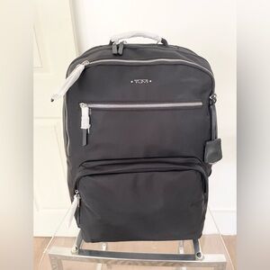 NWT Hana Packing backpack carry on, black nylon / silver retail $595+